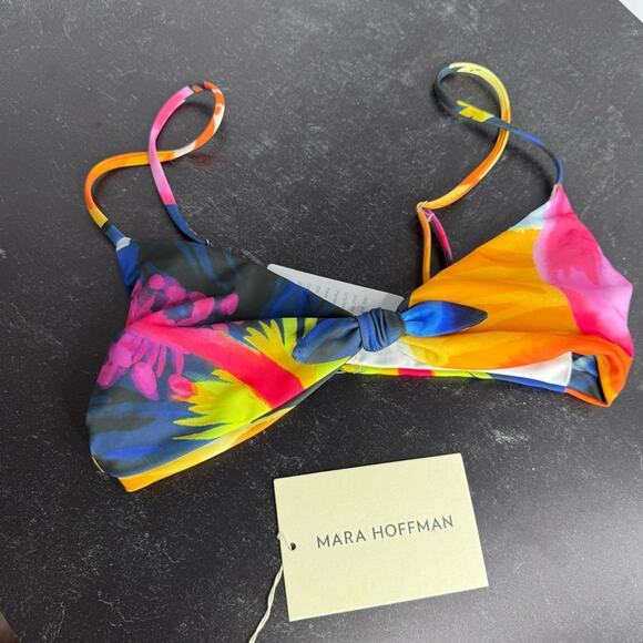 Mara Hoffman Viti Carla Knot Bikini Top White Multi Women’s Sz S - Picture 2 of 7
